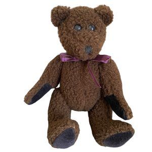 Vintage 1995 Retired Boyds Bears Jesse Jointed Purple Bow Teddy Bear Plush